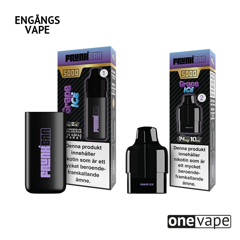 Frunk 5000 Engångs Vape - Grape Ice