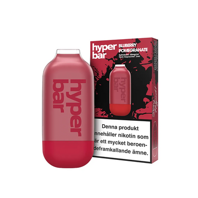 Hyper Bar Mesh Engångs Vape Bluberry Pomegranate bredvid originalförpackning