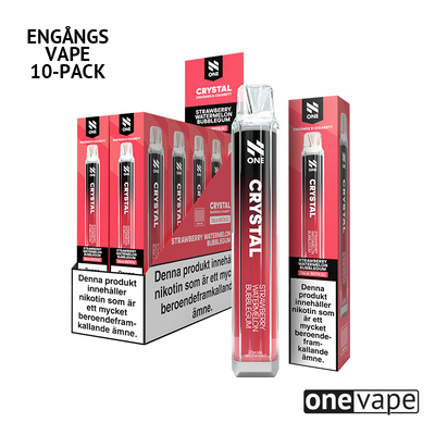 N One Crystal Mesh Engångs Vape - Strawberry Watermelon Bubblegum (10-Pack)