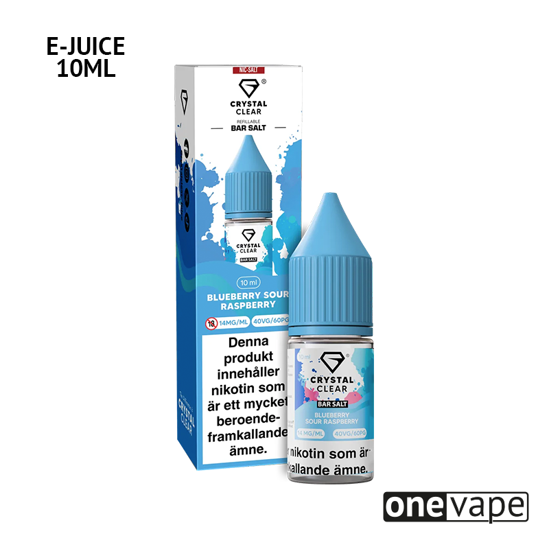 Crystal Clear - Blueberry Sour Raspberry (10ml, Nic Salt)