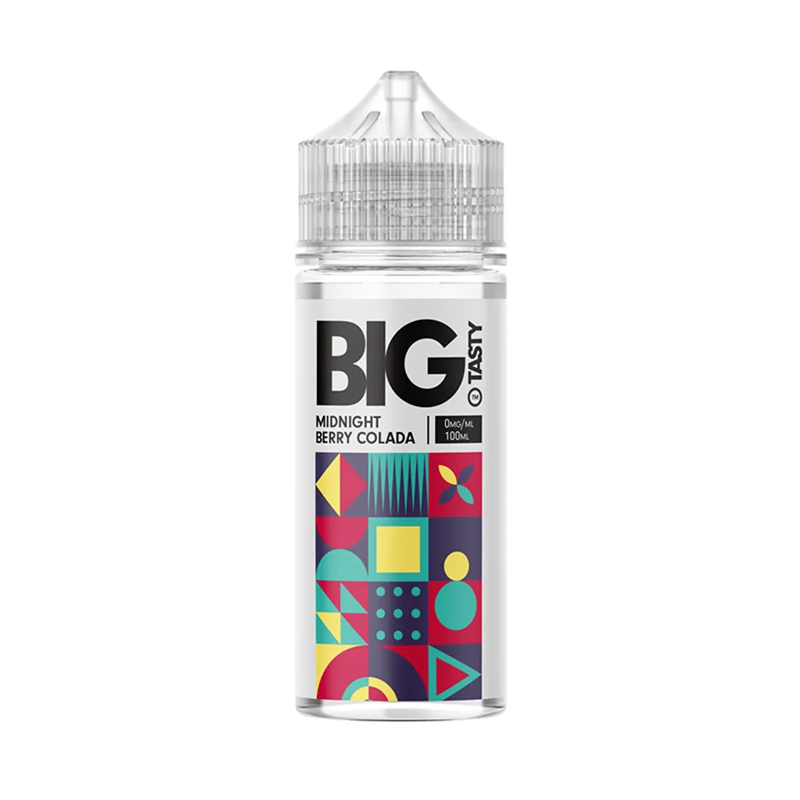 big tasty Midnight Berry Colada originalflaska mot vit bakgrund
