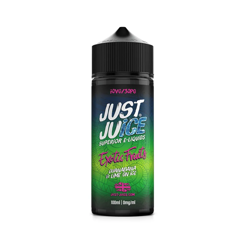 just juice Guanabana & Lime on Ice originalflaska mot vit bakgrund