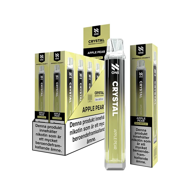 N One Crystal Mesh Apple Pear engångsvape 10-pack, förfyllda vapes med nikotin och 2 ml e-vätska.