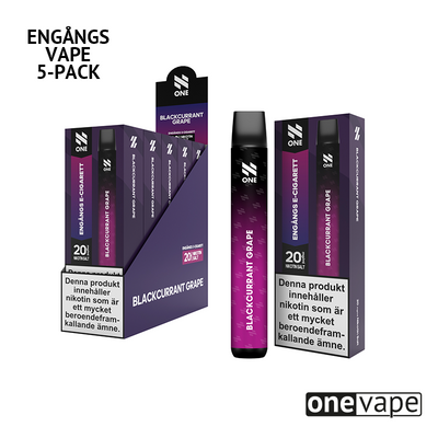 N One Engångs Vape - Blackcurrant Grape (5-Pack)