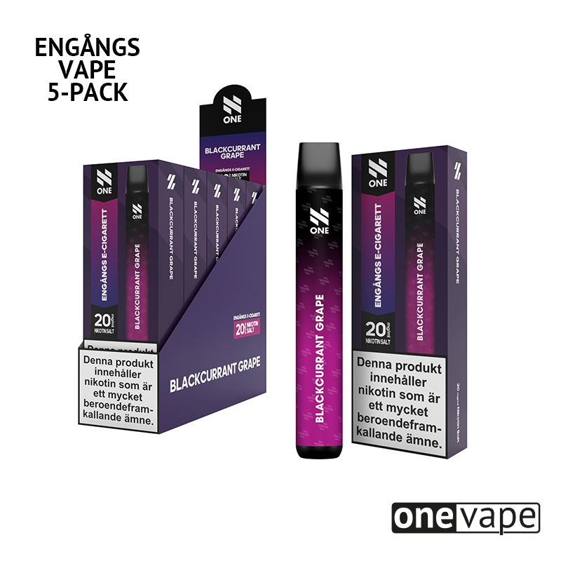 N One Engångs Vape - Blackcurrant Grape (5-Pack)