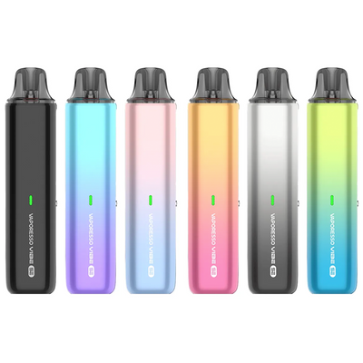 Vaporesso VIBE SE pod vape kit i flera färger – kompakt e-cigarett med RGB-indikator och stilren design i olika färgvarianter