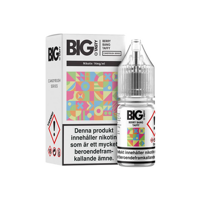 Big Tasty Salt Berry Bang Taffy Flaska bredvid originalförpackning
