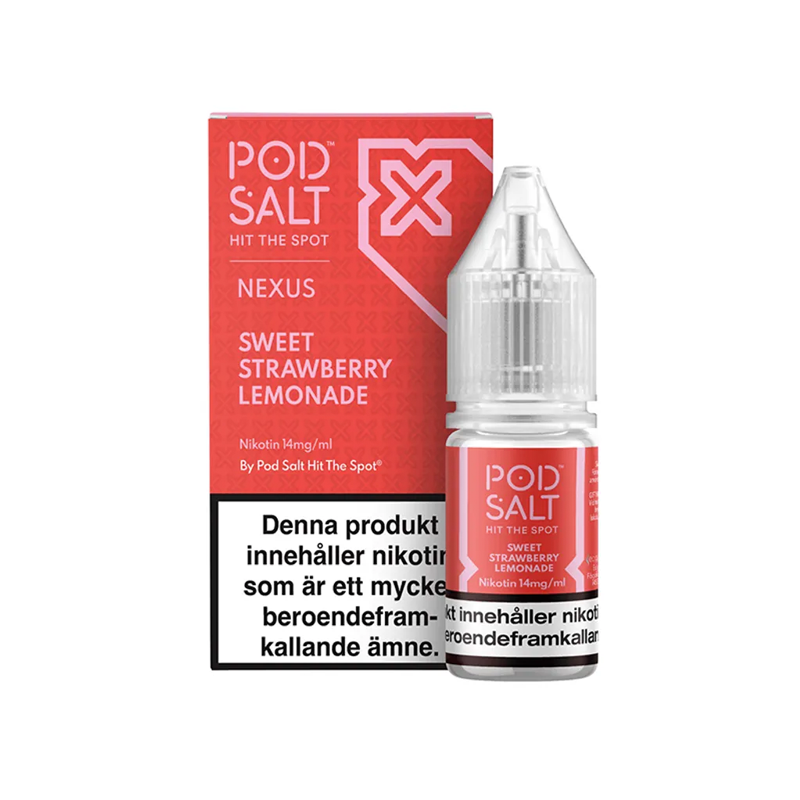 Nexus Sweet Strawberry Lemonade Flaska bredvid originalförpackning