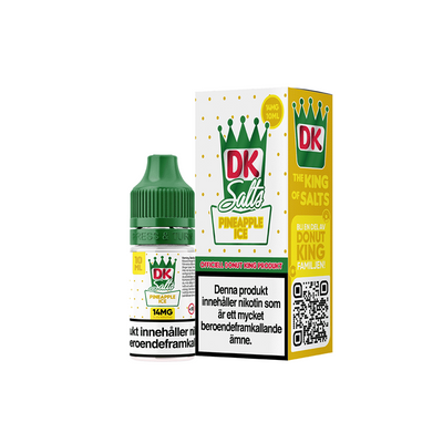 DK Salts Pineapple Ice flaska bredvid orginalförpackning