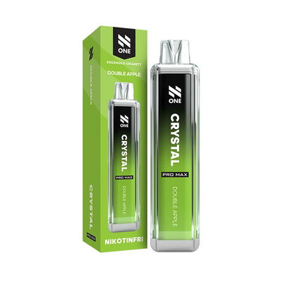 N One Crystal ZERO Engångs Vape Double Apple bredvid originalförpackning