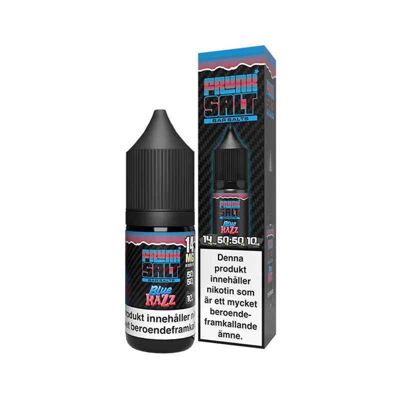E-juice Frunk Bar Salt Blue Razz 14 mg 10 ml med flaska och kartong