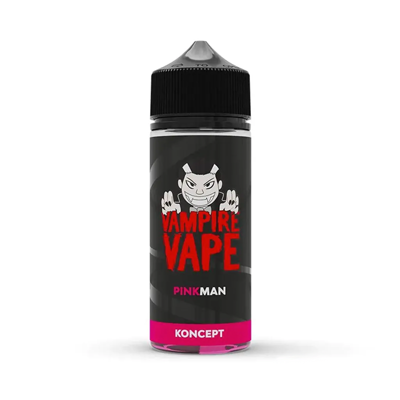 Vampire Vape Koncept Pinkman originalflaska mot vit bakgrund