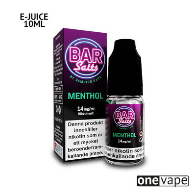 Bar Salts - Menthol (10ml, Nic Salt)