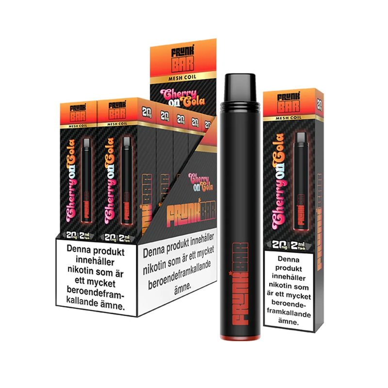 Frunk Bar Mesh Cherry on Cola engångsvape 10-pack, förfyllda vapes med nikotin och 2 ml e-vätska.