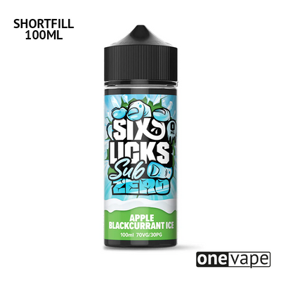 Six Licks Sub Zero - Apple Blackcurrant (100ml Shortfill)