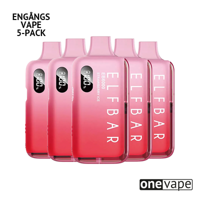 Elfbar 6K Engångs Vape - Strawberry Ice (5-Pack)