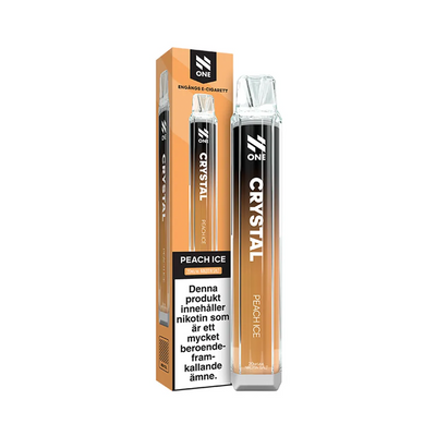 Engångsvape N One Crystal Peach Ice bredvid originalförpackning