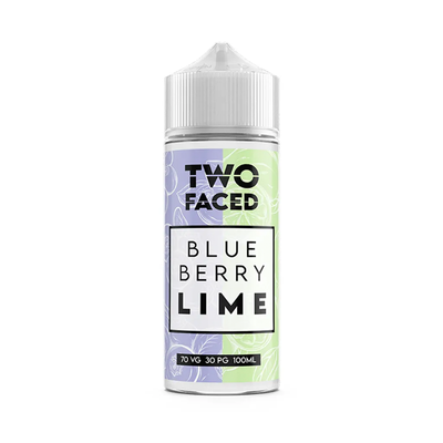 two faced Blueberry Lime orginalflaska mot vit bakgrund
