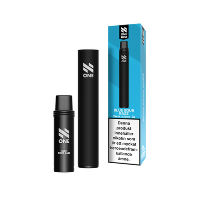 N One Mesh Pod Kit V2 Svart Blue Sour Razz med batteri, pod och förpackning