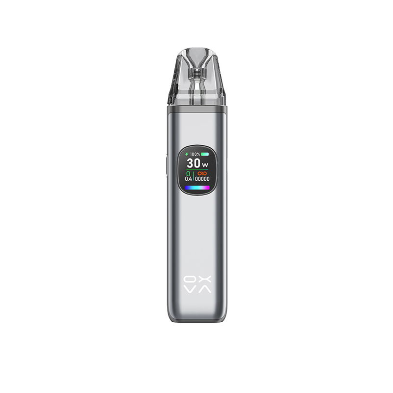 OXVA Xlim PRO 2 i färgen Titanium Grey – e-cigarett med display, transparent pod och stilren titangrå design