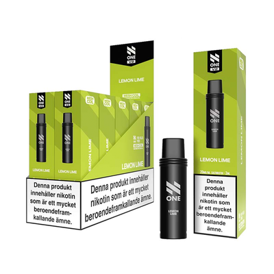 N One Mesh Pod V2 Lemon Lime 10-pack förfyllda vape pods, 2 ml e-vätska och 20 mg nikotin, kompatibla med N One Mesh Pod Kit V2.