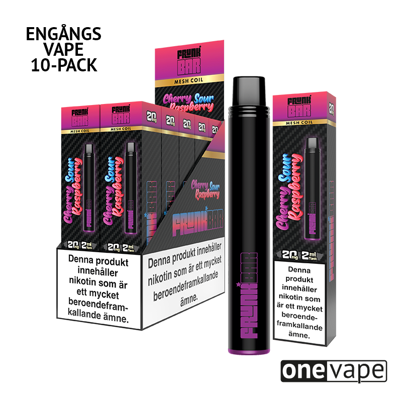 Frunk Bar Mesh Engångs Vape - Cherry Sour Raspberry (10-Pack)