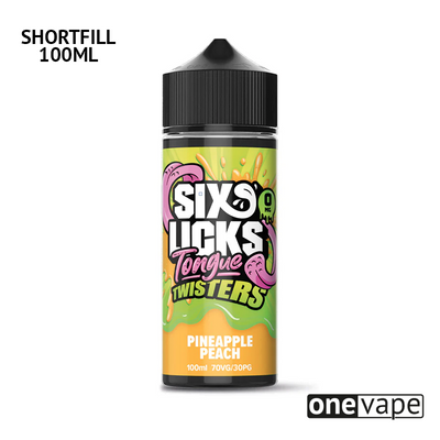 Six Licks Tongue Twisters - Pineapple Peach (100ml Shortfill)