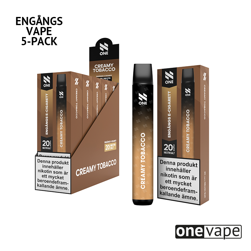 N One Engångs Vape - Creamy Tobacco (5-Pack)