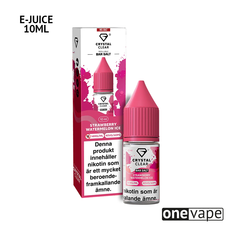 Crystal Clear - Strawberry Watermelon Ice (10ml, Nic Salt)