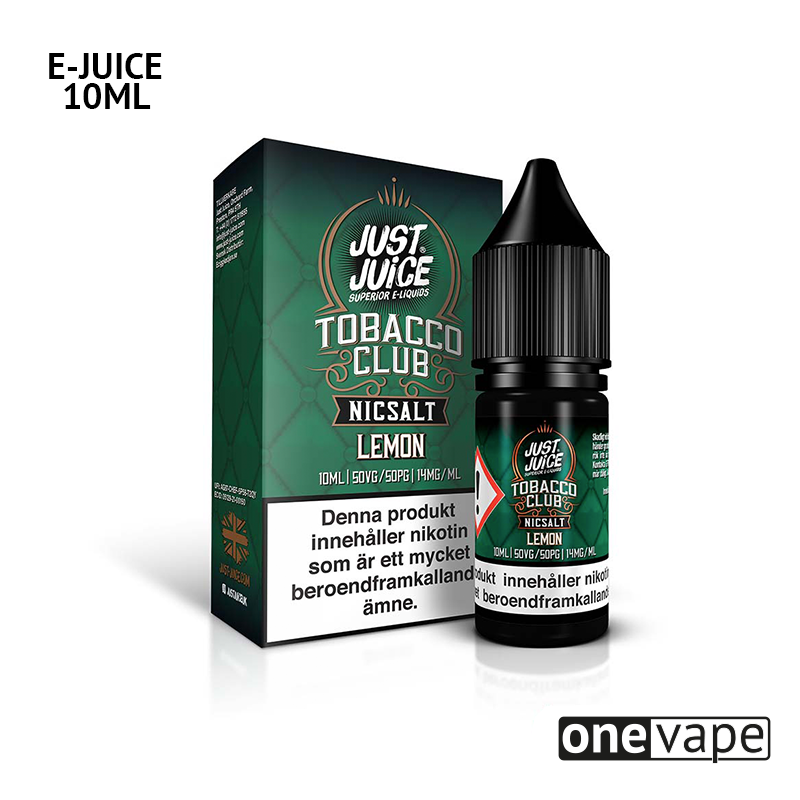 Just Juice Tobacco Club - Lemon (10ml, Nic Salt)