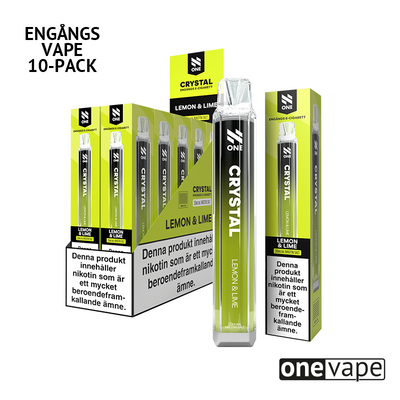 N One Crystal Mesh Engångs Vape - Lemon & Lime (10-Pack)