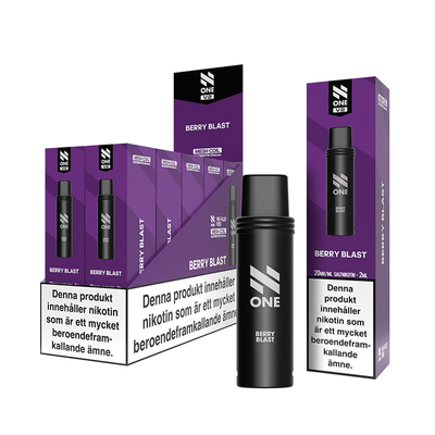 N One Mesh Pod V2 Berry Blast 10-pack förfyllda vape pods, 2 ml e-vätska och 20 mg nikotin, kompatibla med N One Mesh Pod Kit V2.