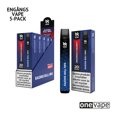 N One Engångs Vape - Raging Bull NRG (5-Pack)