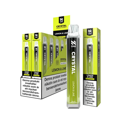 N One Crystal Mesh Lemon & Lime engångsvape 10-pack, förfyllda vapes med nikotin och 2 ml e-vätska.