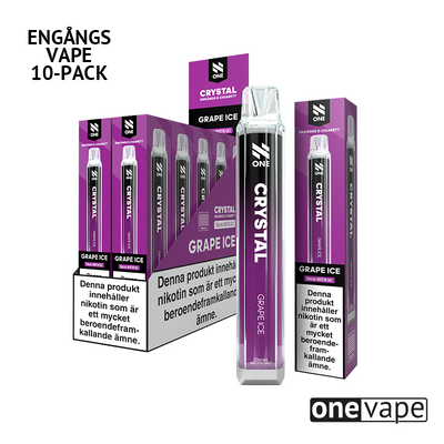 N One Crystal Mesh Engångs Vape - Grape Ice (10-Pack)