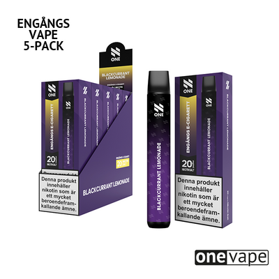 N One Engångs Vape - Blackcurrant Lemonade (5-Pack)