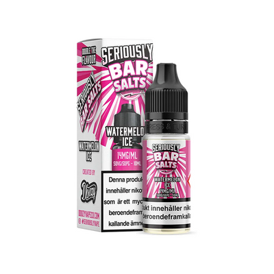 Seriously Bar Salts Watermelon Ice Flaska bredvid originalförpackning