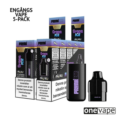 Frunk 5000 Engångs Vape - Grape Ice (6-Pack)
