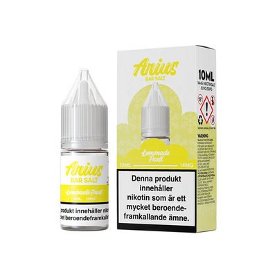 Arius Bar Salt Lemonade Frost flaska bredvid originalförpackning