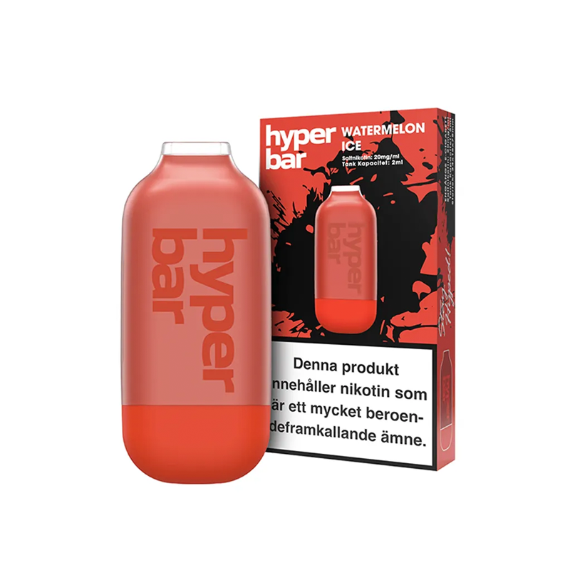 Hyper Bar Mesh Engångs Vape Watermelon Ice bredvid originalförpackning