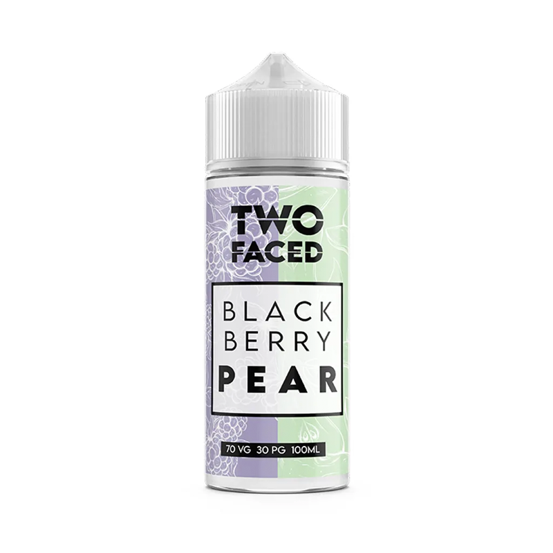 two faced Blackberry Pear orginalflaska mot vit bakgrund