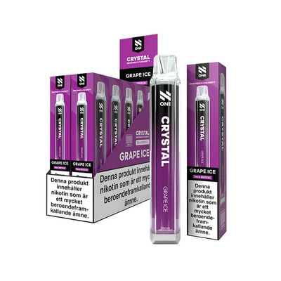 N One Crystal Mesh Grape Ice engångsvape 10-pack, förfyllda vapes med nikotin och 2 ml e-vätska.