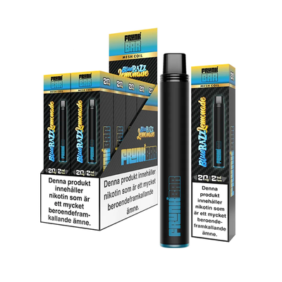 Frunk Bar Mesh Blue Razz Lemonade engångsvape 10-pack, förfyllda vapes med nikotin och 2 ml e-vätska.