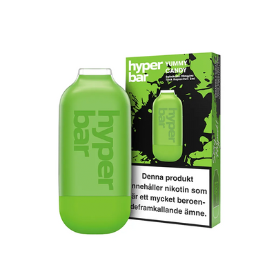Hyper Bar Mesh Engångs Vape Yummy Candy bredvid originalförpackning