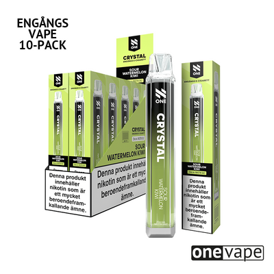 N One Crystal Mesh Engångs Vape - Sour Watermelon Kiwi (10-Pack)