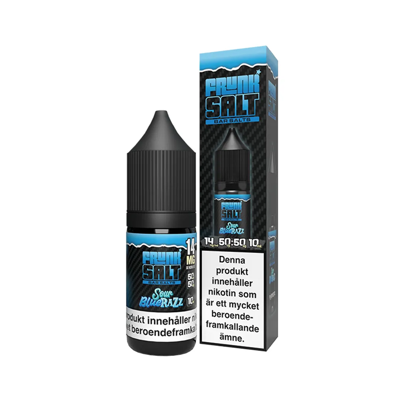 E-juice Frunk Bar Salt Sour Blue Razz 14 mg 10 ml med flaska och kartong