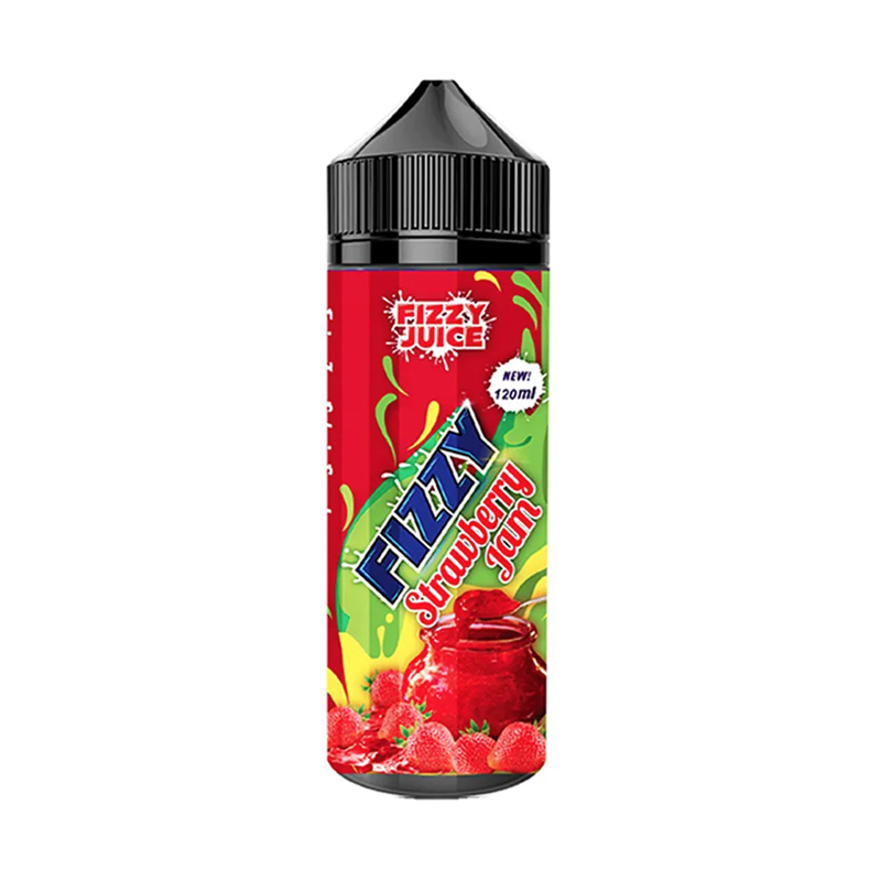 fizzy Strawberry Jam originalflaska mot vit bakgrund