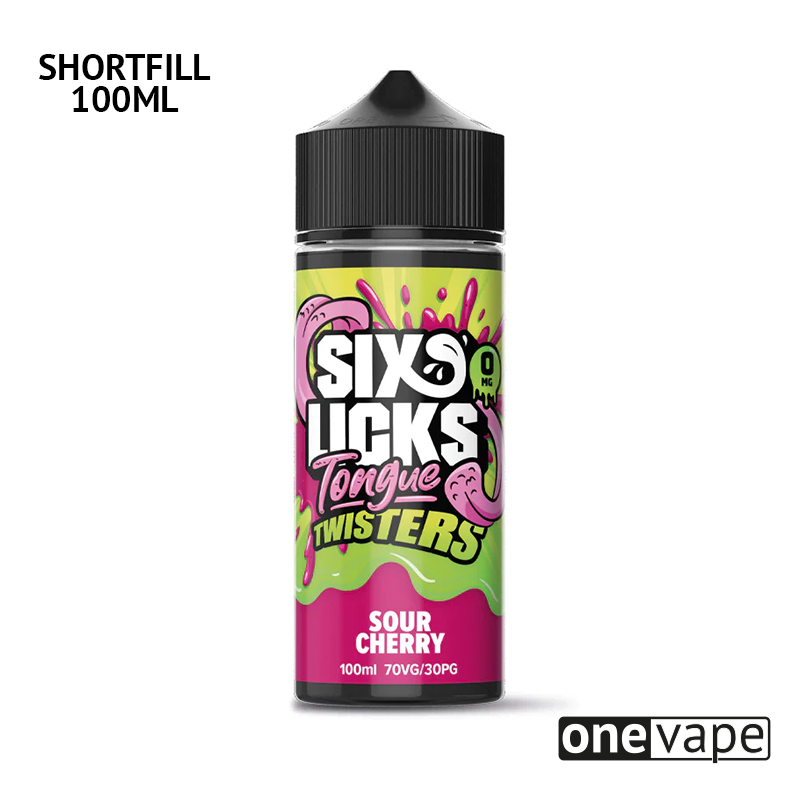 Six Licks Tongue Twisters - Sour Cherry (100ml Shortfill)