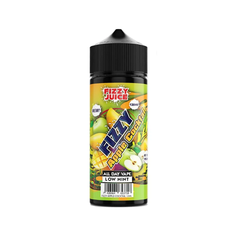 fizzy Apple Cocktail originalflaska mot vit bakgrund