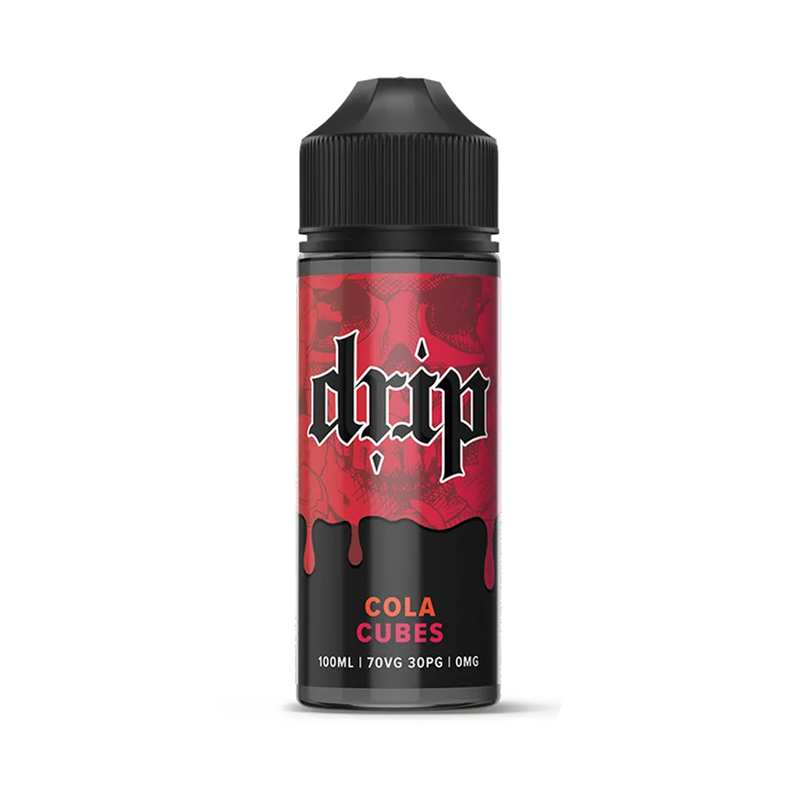 Drip Cola Cubes orginalflaska mot vit bakgrund
